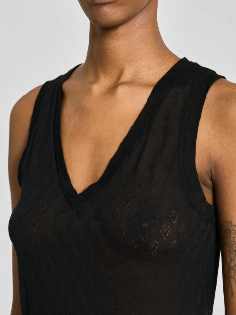 Top - Ottelia V-neck S’less Silk, Stretch Limo Black – Bild 3