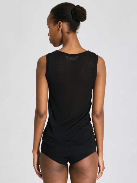 Alternative view of Top - Ottelia V-neck S’less Silk, Stretch Limo Black