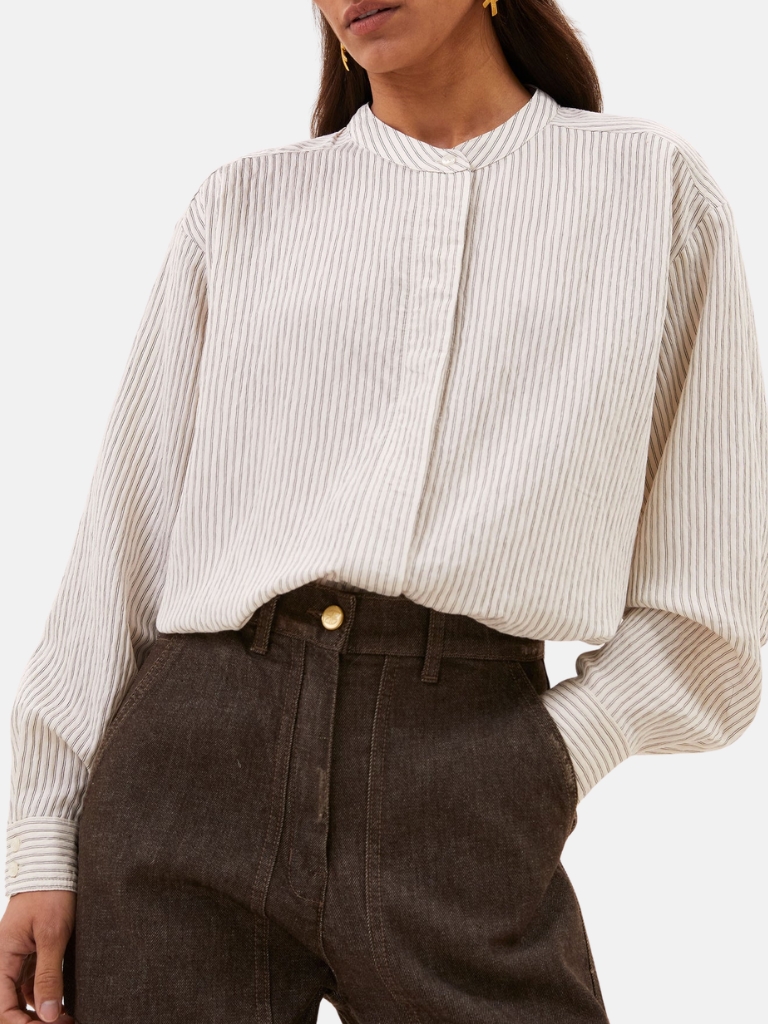 Bluse - Fla Thin Stripe, Jet Black Stripe