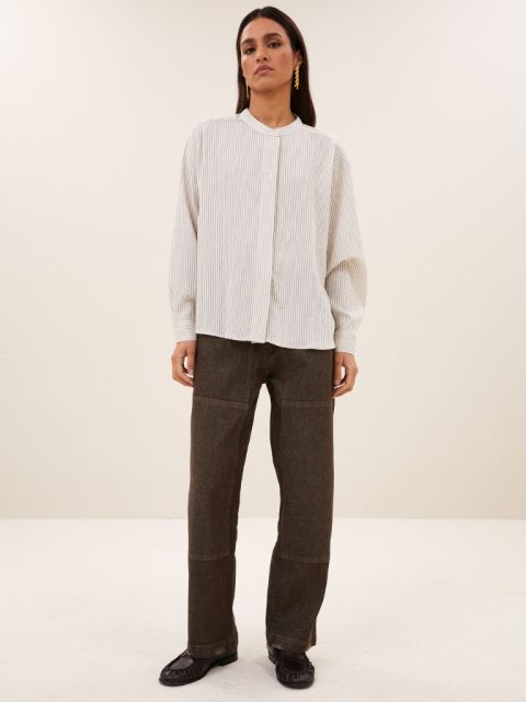 Bluse - Fla Thin Stripe, Jet Black Stripe – Bild 5
