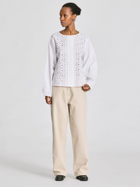 Bluse - Louisa Cotton Poplin, White – Bild 3