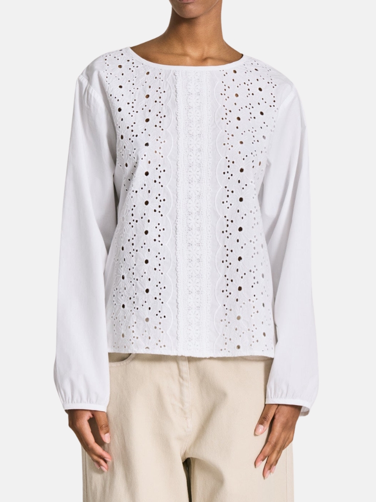 Bluse - Louisa Cotton Poplin, White