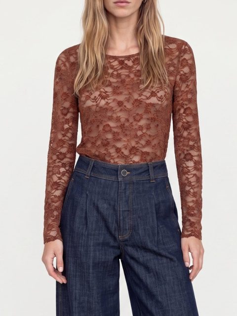 Bluse - MMMiriel Velvet Lace, Imperial Topaz