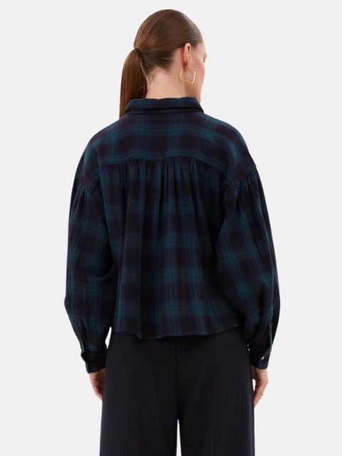Alternative view of Bluse - Sarah Short, Green Tartan Check