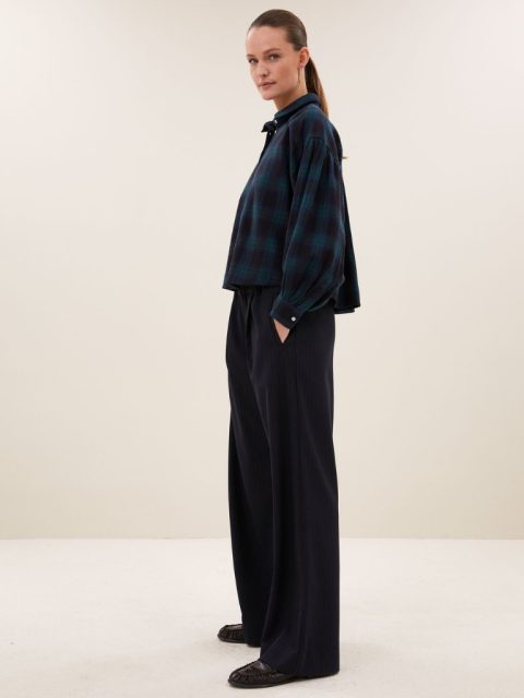 Bluse - Sarah Short, Green Tartan Check – Bild 3