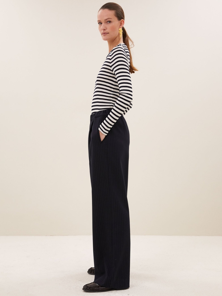 Hosen - Jelle Pinstripe Pants, Midnight – Bild 4