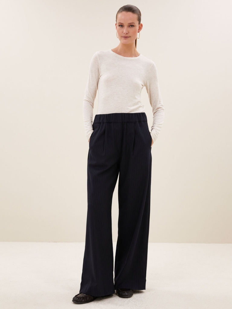 Hosen - Jelle Pinstripe Pants, Midnight – Bild 2