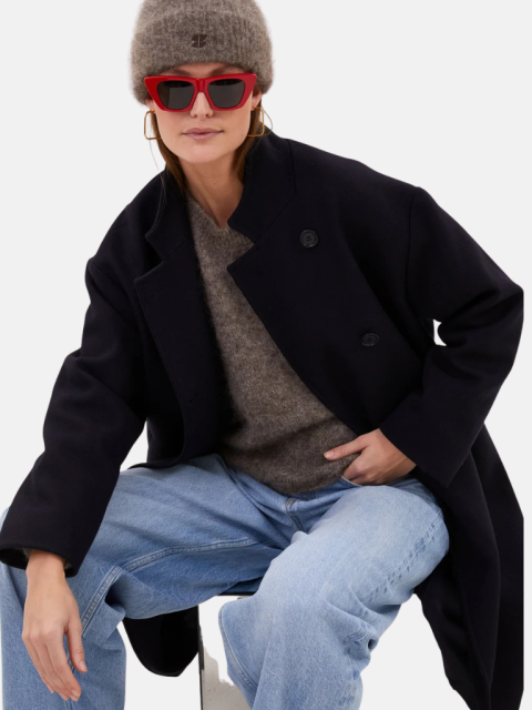 Mantel - Macy Wool Coat, Midnight – Bild 4