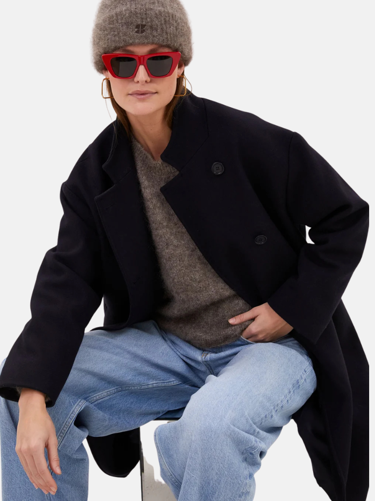 Mantel - Macy Wool Coat, Midnight – Bild 4