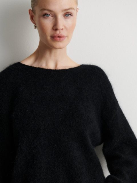 Pullover - Brook Knit Lace O-Neck, Black – Bild 7