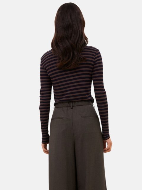Alternative view of Shirt - Basic LS Rib Top, Deep Stripe