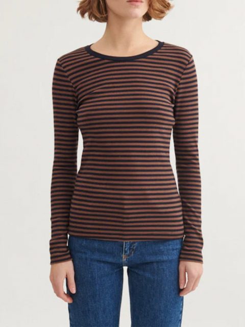 Shirt - Ludmilla LS Tee, Carafe/Black
