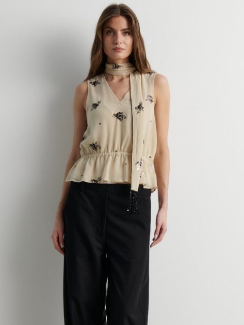 Top - Luma Sequin, White Pepper – Bild 5